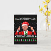 Make Christmas Great Again Xmas Funny Pajamas Ugly Karte (Gelbe Blume)