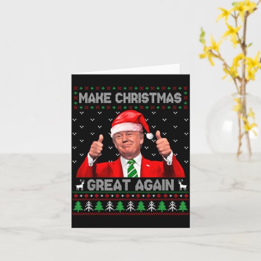 Make Christmas Great Again Xmas Funny Pajamas Ugly Karte (Gelbe Blume)