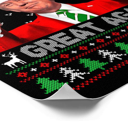 Make Christmas Great Again Xmas Funny Pajamas Ugly Poster (Ecke)