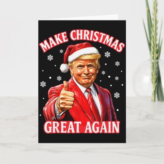 Make Christmas Great Again Xmas Funny Santa Trump Karte (Vorderseite)