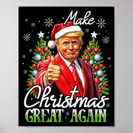 Make Christmas Great Again Xmas Funny Santa Trump Poster (Vorne)