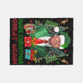 Make Christmas Great Again Xmas Funny Trump Pajama Fleecedecke (Vorderseite (Horizontal))