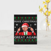 Make Christmas Great Again Xmas Funny Trump Pajama Karte (Gelbe Blume)