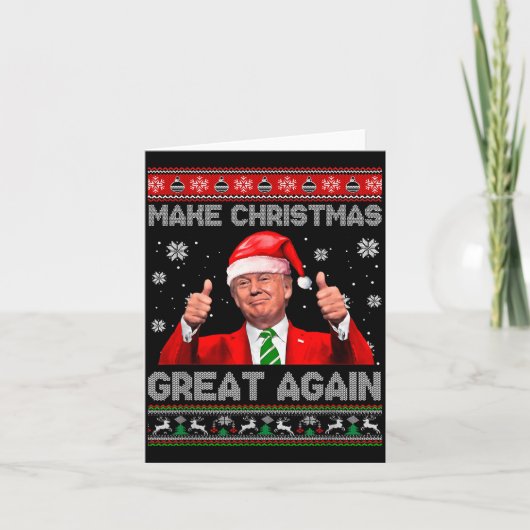 Make Christmas Great Again Xmas Funny Trump Pajama Karte (Vorderseite)