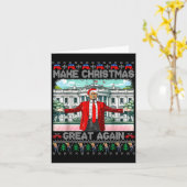 Make Christmas Great Again Xmas Funny Trump Pajama Karte (Gelbe Blume)