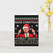 Make Christmas Great Again Xmas Funny Trump Pajama Karte (Gelbe Blume)