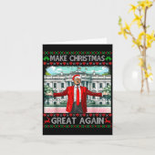 Make Christmas Great Again Xmas Funny Trump Pajama Karte (Gelbe Blume)