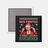 Make Christmas Great Again Xmas Funny Trump Pajama Magnet (Vorderseite/Rückseite)