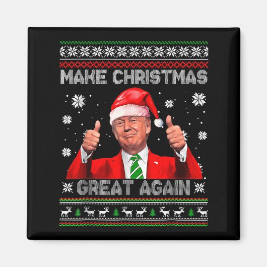 Make Christmas Great Again Xmas Funny Trump Pajama Magnet (Vorne)