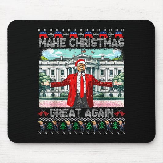 Make Christmas Great Again Xmas Funny Trump Pajama Mousepad (Vorne)