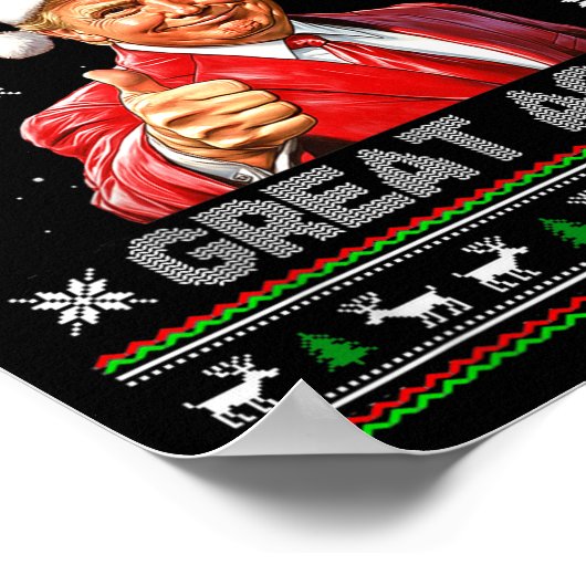 Make Christmas Great Again Xmas Funny Trump Pajama Poster (Ecke)