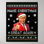 Make Christmas Great Again Xmas Funny Trump Pajama Poster (Vorne)