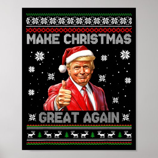 Make Christmas Great Again Xmas Funny Trump Pajama Poster (Vorne)
