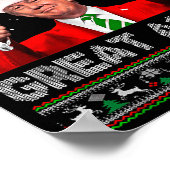 Make Christmas Great Again Xmas Funny Trump Pajama Poster (Ecke)