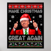 Make Christmas Great Again Xmas Funny Trump Pajama Poster (Vorne)