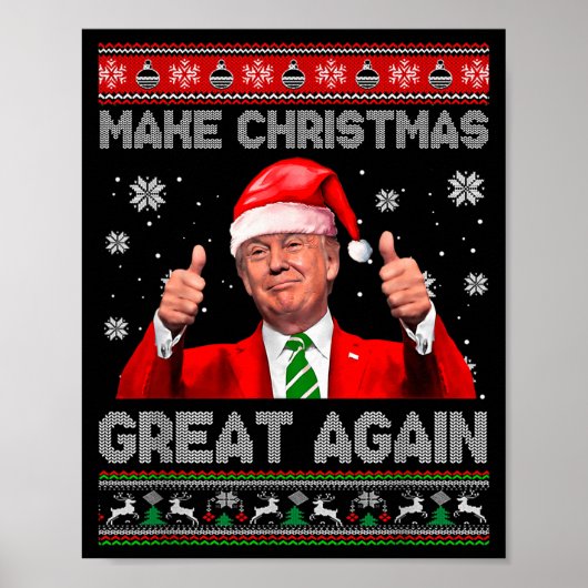 Make Christmas Great Again Xmas Funny Trump Pajama Poster (Vorne)