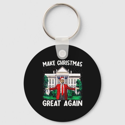 Make Christmas Great Again Xmas Funny Trump Pajama Schlüsselanhänger (Vorderseite)