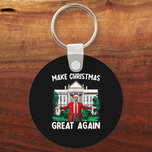 Make Christmas Great Again Xmas Funny Trump Pajama Schlüsselanhänger (Vorderseite)