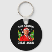 Make Christmas Great Again Xmas Funny Trump Pajama Schlüsselanhänger (Vorderseite)