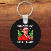 Make Christmas Great Again Xmas Funny Trump Pajama Schlüsselanhänger (Vorderseite)