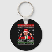Make Christmas Great Again Xmas Funny Trump Pajama Schlüsselanhänger (Vorderseite)