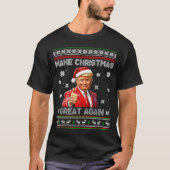 Make Christmas Great Again Xmas Funny Trump Pajama T-Shirt (Vorderseite)