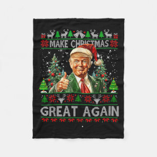 Make Christmas Great Again Xmas Santa Trump 2024 F Fleecedecke