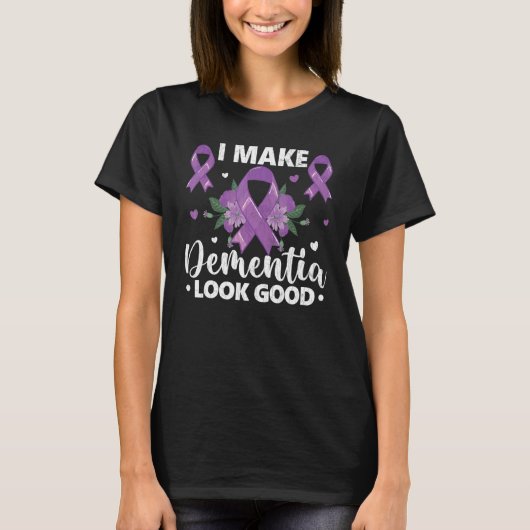 Make Dementia Look Good Alzheimer's Awareness Purp T-Shirt (Vorderseite)