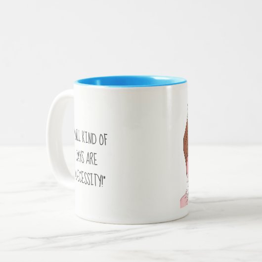 "Make Diva Time"/Relax and Chill Zweifarbige Tasse (Vorderseite Links)