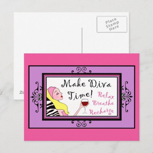 "Make Diva Time"/ Relax Postkarten (Vorne/Hinten)