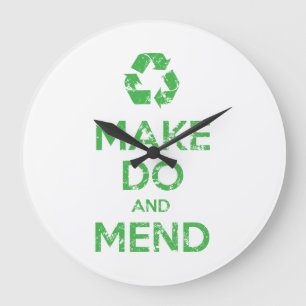 Make Do and Mend Große Wanduhr