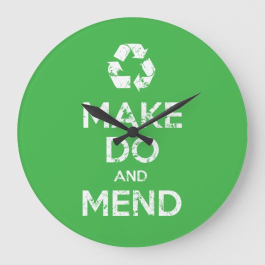Make Do and Mend Große Wanduhr (Vorderseite)