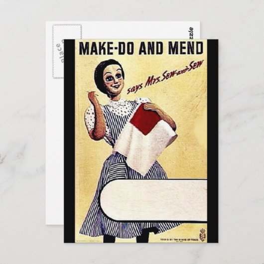 Make - Do and Mend Postkarte (Vorne/Hinten)