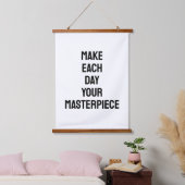 Make Each Day Your Masterpiece Quote Wandteppich Mit Holzrahmen (Schlafzimmer)