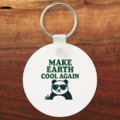 Make Earth Cool Again Funny Eco Panda Design T Shi Schlüsselanhänger (Vorderseite)