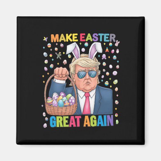 Make Easter Great Again Funny Trump Bunny Spring H Magnet (Vorne)