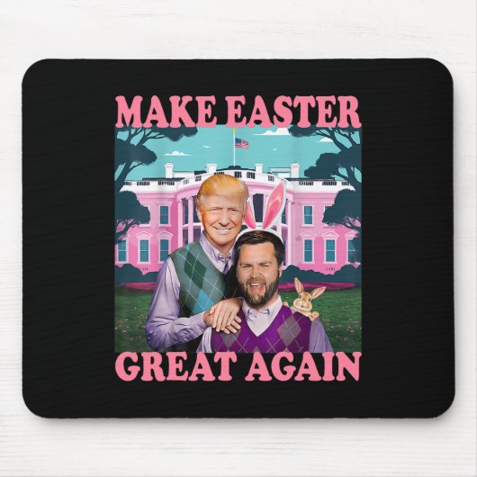 Make Easter Great Again Trump Vance Bunny Hunt 2  Mousepad (Vorne)