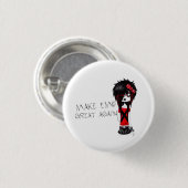 MAKE EMO GREAT AGAIN- Emo Zombie Girl- Button (Vorne & Hinten)