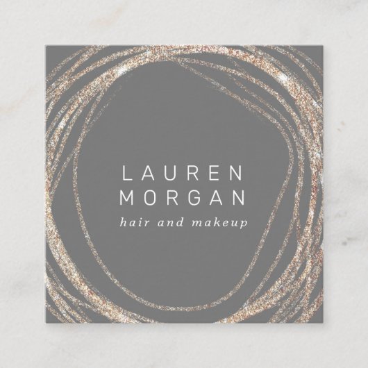 Make eup moderne Imitate Gold wirbeln Platz Visite Quadratische Visitenkarte (Vorderseite)