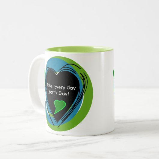 Make Every Day Earth Day Zweifarbige Tasse (Vorderseite Links)
