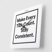 Make Every Tick Count Wall Clock [Text/Name] Quadratische Wanduhr (Winkel)