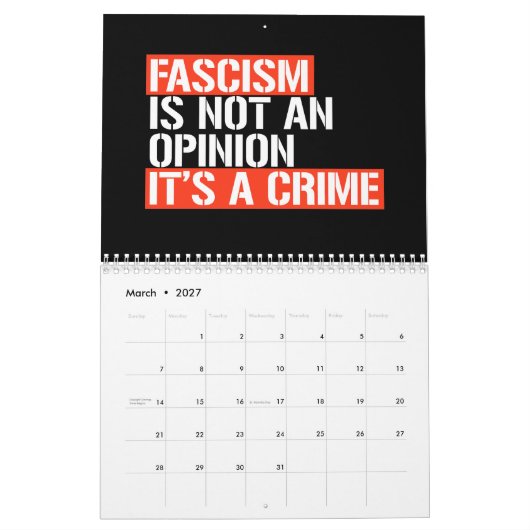 Make Fascists Afraid Again Calendar Kalender (Mär 2027)