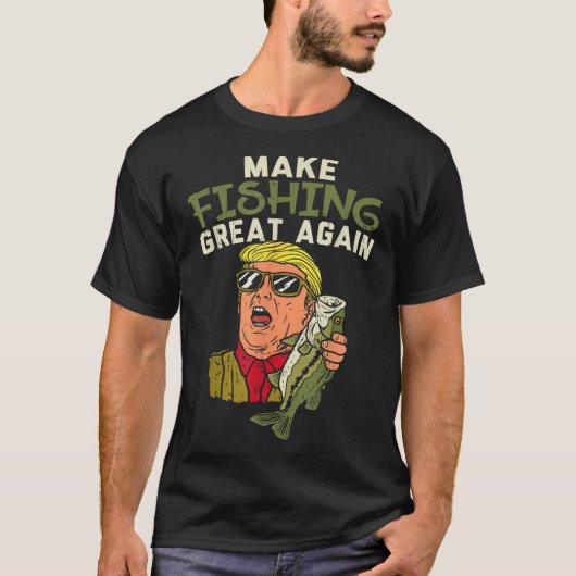 Make Fishing Great Again Trump Funny Fisherman Ang T-Shirt (Vorderseite)