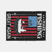 Make Fishing Great Again Trump Lustiger Angler Ang Fleecedecke (Vorderseite (Horizontal))