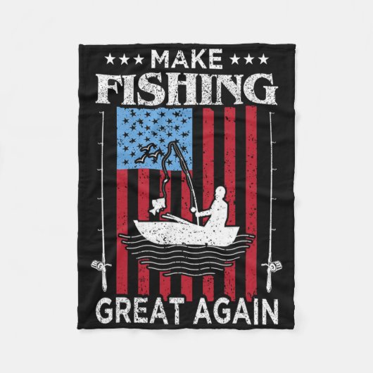 Make Fishing Great Again Trump Lustiger Angler Ang Fleecedecke (Vorderseite)