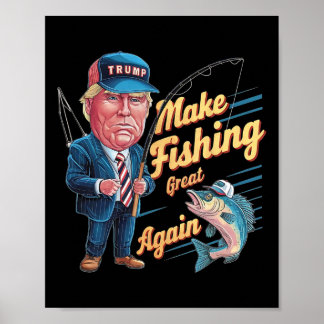 Make Fishing Great Again Trump Lustiger Angler Ang Poster