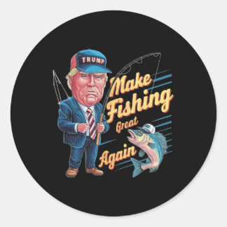 Make Fishing Great Again Trump Lustiger Angler Ang Runder Aufkleber