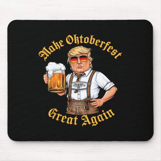 Make Great Again Lustiger Trump Trinkt Bier Prost Mousepad (Vorne)