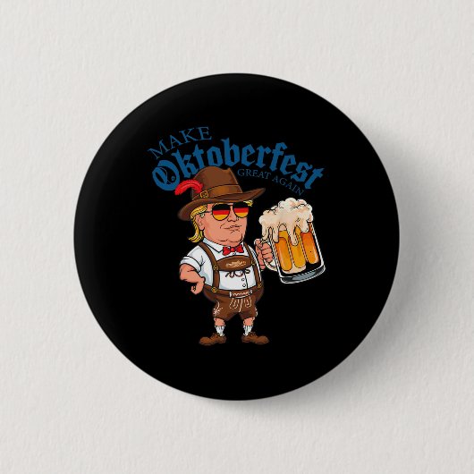 Make Great Again Lustiger Trump Trinkt Bier Tasse  Button (Vorderseite)