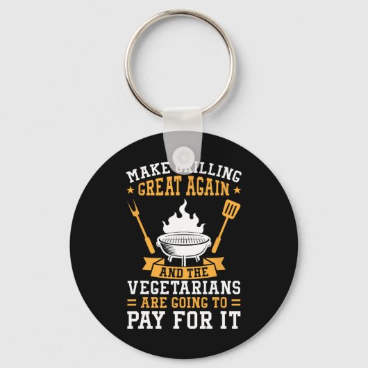 Make Grilling Great Again Bbq Vegetarier  Schlüsselanhänger (Vorderseite)